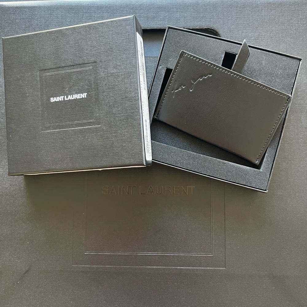 New Saint Laurent Black Compact Card Holder Mirror in Box NWT🌟 - Picture 8 of 11